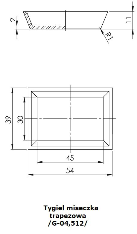 Miseczka trapezowa 54x39x11
